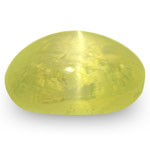 1.24-Carat 6mm Round Greenish Yellow Chrysoberyl Cat's Eye (IGI)