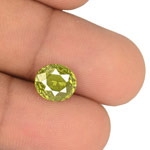 3.16-Carat VVS-Clarity Deep Yellow Green Oval Alexandrite (GIA)