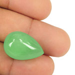 28.77-Carat Pear Cabochon-Cut Pastel Green Colombian Emerald