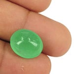 12.44-Carat Oval Cabochon-Cut Medium Green Colombian Emerald