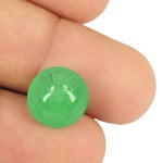 9.87-Carat 12mm Round Bright Green Cabochon Colombian Emerald