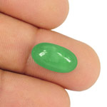 7.05-Carat Oval Cabochon-Cut Lively Green Colombian Emerald