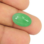 9.49-Carat Oval Cabochon-Cut Pastel Green Colombian Emerald