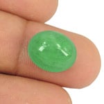 8.86-Carat Oval Cabochon-Cut Lively Green Emerald from Colombia