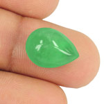 8.51-Carat Lively Green Pear-Shaped Cabochon Colombian Emerald