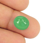 6.57-Carat Oval Cabochon-Cut Lively Green Colombian Emerald