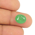 5.43-Carat Lively Green Cabochon-Cut Emerald from Colombia