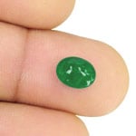 1.97-Carat Natural & Untreated Cabochon-Cut Deep Green Emerald