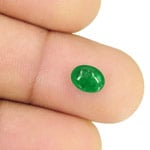 1.35-Carat Bright Green Cabochon-Cut Emerald from Zambia