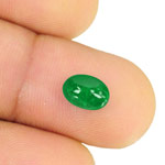 1.54-Carat Deep Green Cabochon-Cut Emerald from Zambia