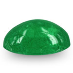 1.31-Carat Oval Cabochon-Cut Deep Green Emerald from Zambia