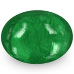 1.24-Carat Cabochon-Cut Royal Green Emerald from Zambia