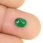 1.24-Carat Cabochon-Cut Royal Green Emerald from Zambia