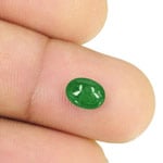 1.31-Carat Beautiful Royal Green Cabochon-Cut Zambian Emerald