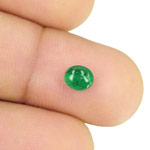 0.90-Carat Cabochon-Cut Intense Green Emerald from Zambia