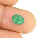 2.38-Carat Natural & Untreated Light Green Cabochon-Cut Emerald