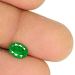 0.92-Carat Oval-Cut Natural Deep Green Emerald from Colombia