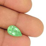 3.91-Carat Pear-Shaped Yellowish Green Emerald from Colombia