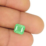 3.37-Carat Lustrous Pastel Green Octagon-Cut Colombian Emerald