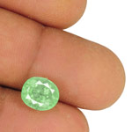 3.21-Carat Oval-Cut Natural Bluish Green Emerald from Colombia