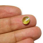 2.36-Carat Greenish Yellow AIGS-Certified Chrysoberyl Cat's Eye