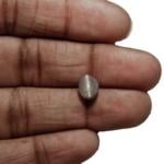 3.27-Carat Rare Greyish White Chrysoberyl Cat's Eye