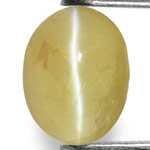 1.77-Carat Light Yellow Madagascar Chrysoberyl Cat's Eye