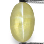 1.66-Carat Eye-Clean Light Yellow Chrysoberyl Cat's Eye