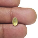 1.66-Carat Eye-Clean Light Yellow Chrysoberyl Cat's Eye