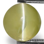 2.58-Carat Light Yellowish Green Chrysoberyl Cat's Eye