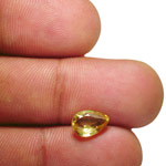 1.63-Carat Eye-Clean Pear-Shaped Deep Yellow Chrysoberyl