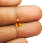 0.82-Carat Shimmering Vivid Orange Tanzanian Clinohumite