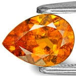 1.20-Carat Pear-Shaped Intense Orange Eye-Clean Clinohumite