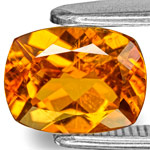 1.32-Carat Cushion-Cut Intense Orange Clinohumite from Mahenge