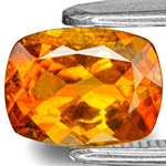 1.04-Carat Eye-Clean Intense Orange Cushion-Cut Clinohumite