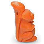 5.37-Carat Sculpture of Squirrel (Carved from Natural Coral)