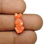 6.50-Carat Sculpture of Bear (Carved from Japanese Coral)