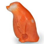 5.14-Carat Sculpture of Penguin (Carved from Japanese Coral)