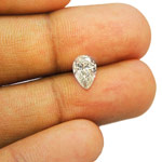 1.11-Carat Lustrous Pear-Shaped I2-Clarity J-Color Diamond