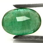 14.57-Carat Intense Green Oval-Cut Zambian Emerald (Untreated)