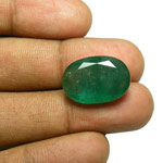 14.57-Carat Intense Green Oval-Cut Zambian Emerald (Untreated)