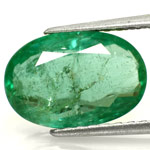 3.63-Carat Leaf Green Oval-Shaped Zambian Emerald