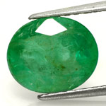 3.18-Carat Oval-Cut Forest Green Zambian Emerald