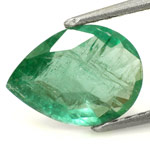 1.84-Carat Flat-Cut Pear Shaped Zambian Emerald