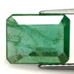 3.42-Carat Flat-Cut Forest Green Emerald from Zambia