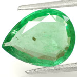 3.15-Carat Lustrous Green Pear-Shaped Emerald (Untreated)