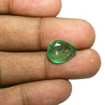 3.15-Carat Lustrous Green Pear-Shaped Emerald (Untreated)