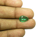 1.72-Carat Shallow-Cut Intense Green Pear-Shaped Emerald