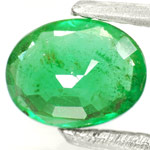 0.68-Carat Lustrous Leaf Green Oval-Cut Emerald from Zambia