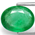 2.42-Carat Splendid Leaf Green Oval-Cut Zambian Emerald